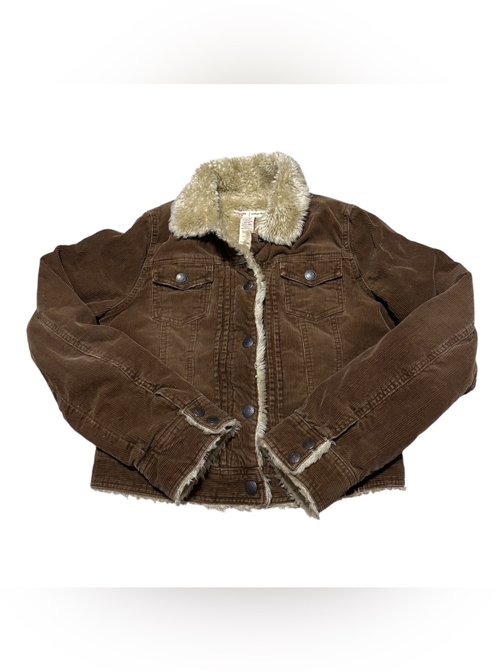 Y2K Abercrombie & Fitch Corduroy Trucker Jacket Sherpa Lined Brown
Medium